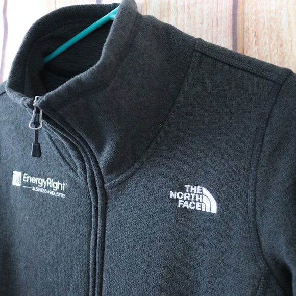 The North Face Sweater Womens Medium Dark Gray Fleece Jacket Coat Heavyweight - Picture 3 of 10